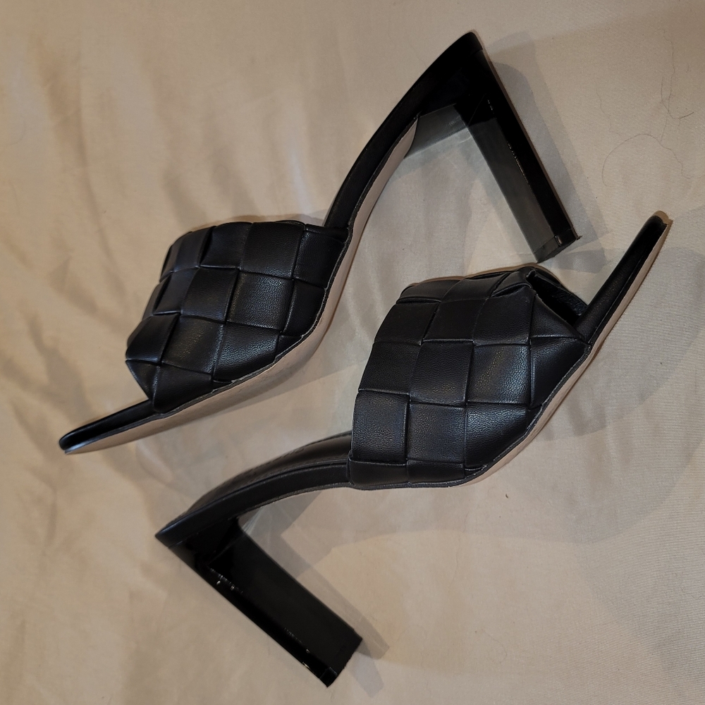 Woven Black Heels